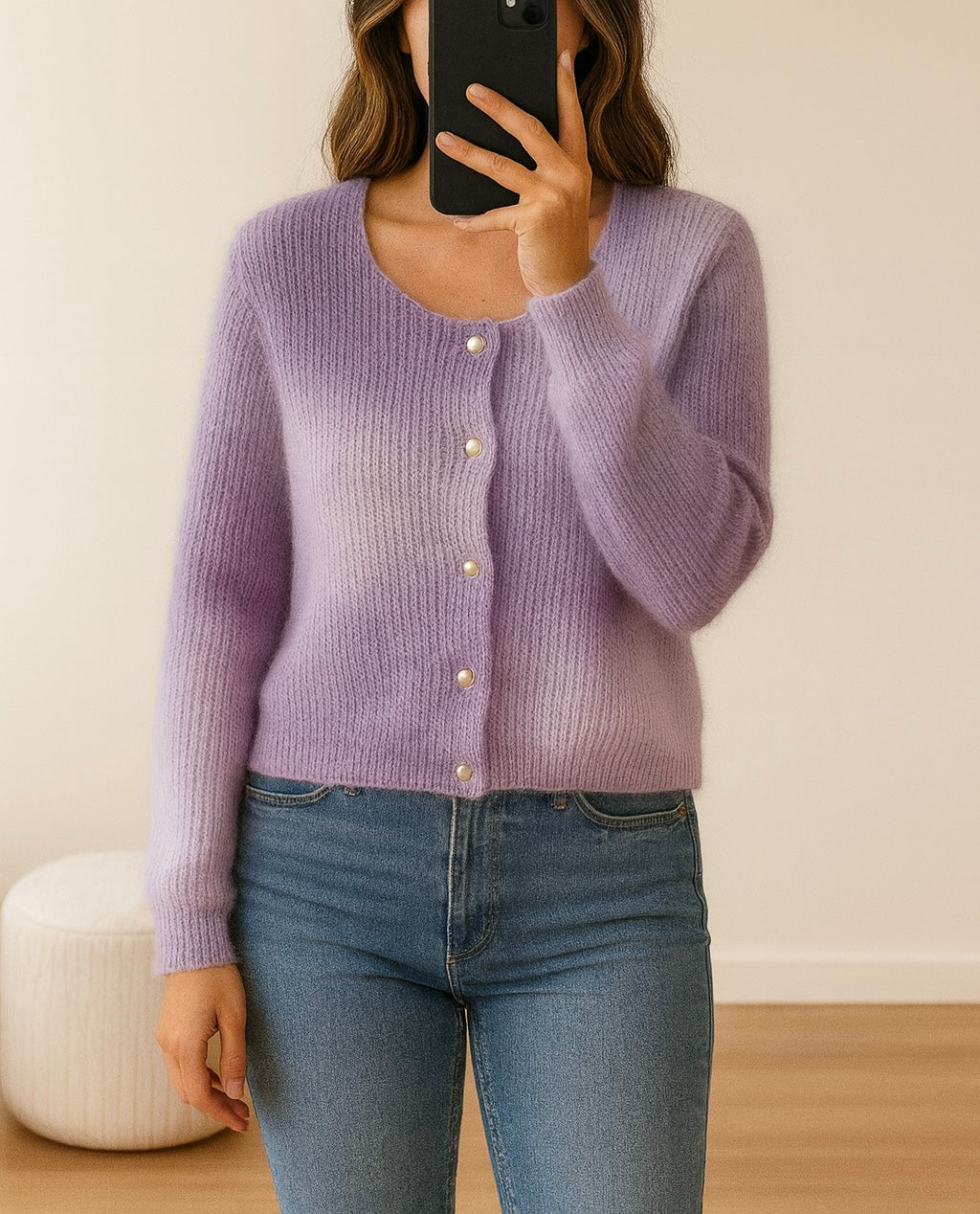 Gilet dégradé lavande femme – doux et tendance