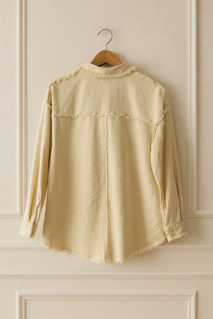 Chemise femme  brodée kaki-  Bohème chic