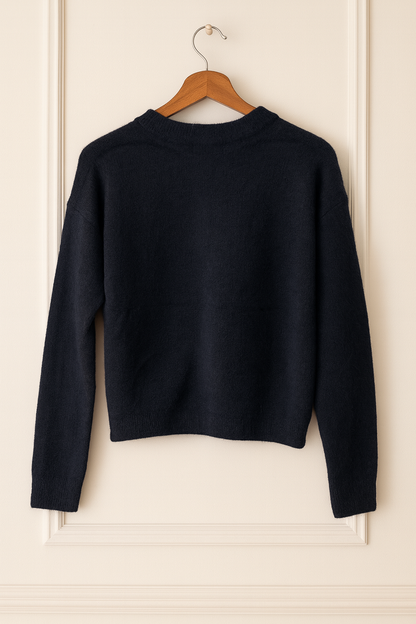 Pull en maille avec motifs "LOVE" –  Bleu marine