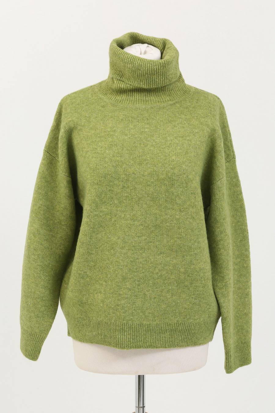 Pull col roulé en maille – Vert pomme